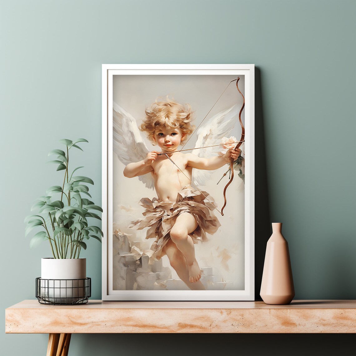 Valentine Cupid Romantic Painting Art Print - Image 4