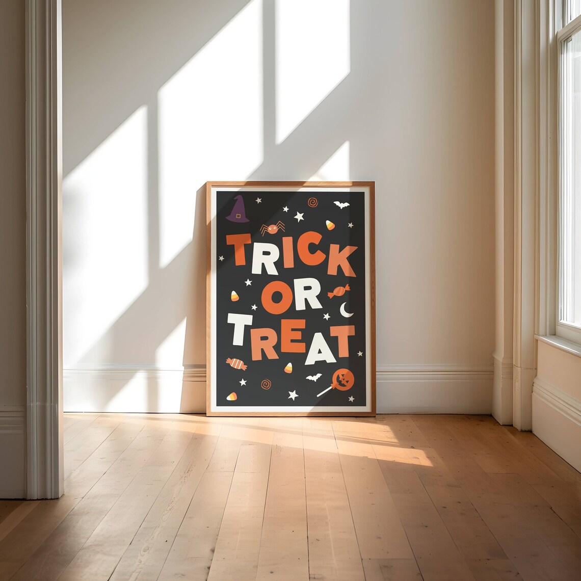 Trick Or Treat Halloween Phrase Art Print