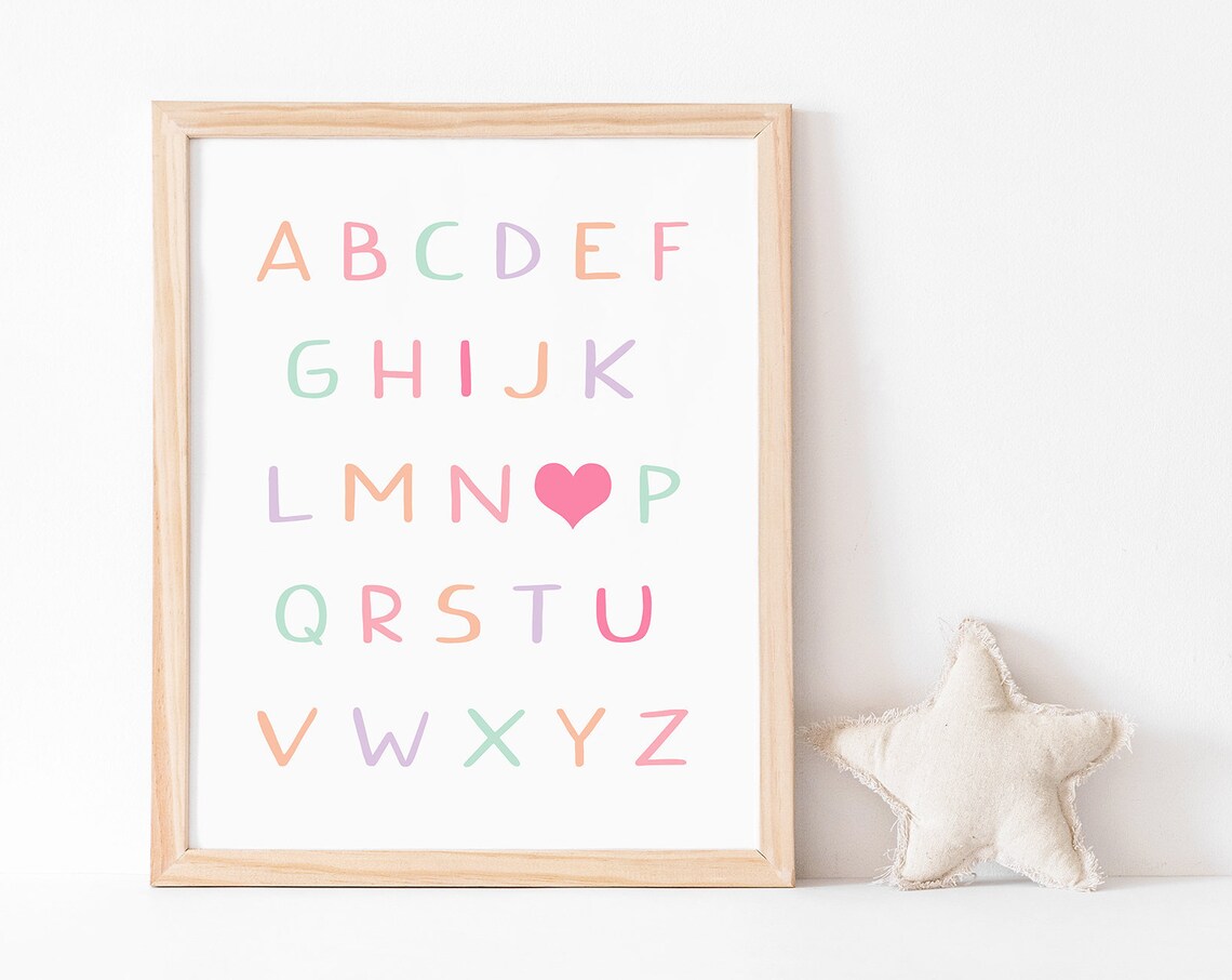 I Love You Alphabet Kids Nursery Art Print