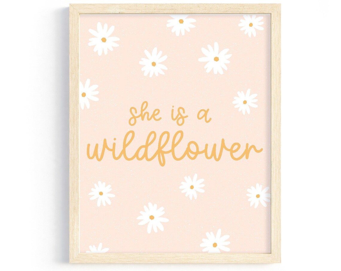 She Is A Wildflower Boho Nursery Art Print