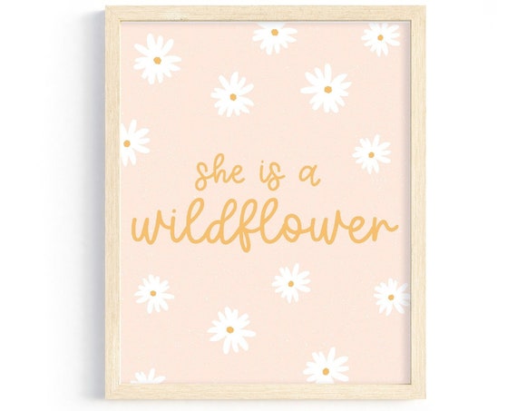 She Is A Wildflower Boho Nursery Art Print