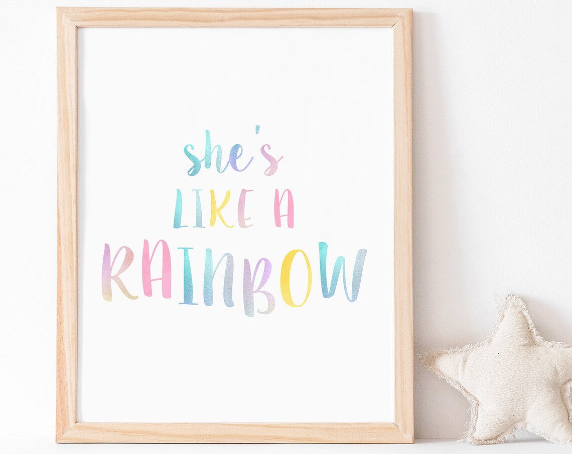 She's Like A Rainbow Inspirational Kids Room Art Print