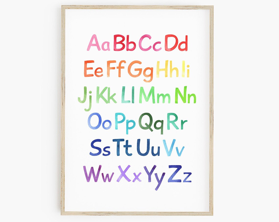 Rainbow Alphabet Poster, Preschool Classroom Decor