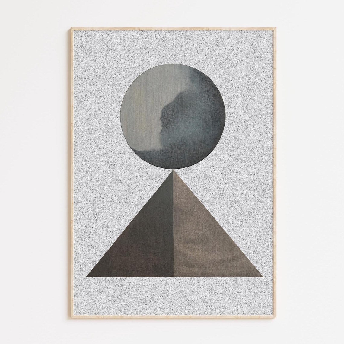 Minimalist Geometric Art Print Moon Pyramid Southwestern Decor