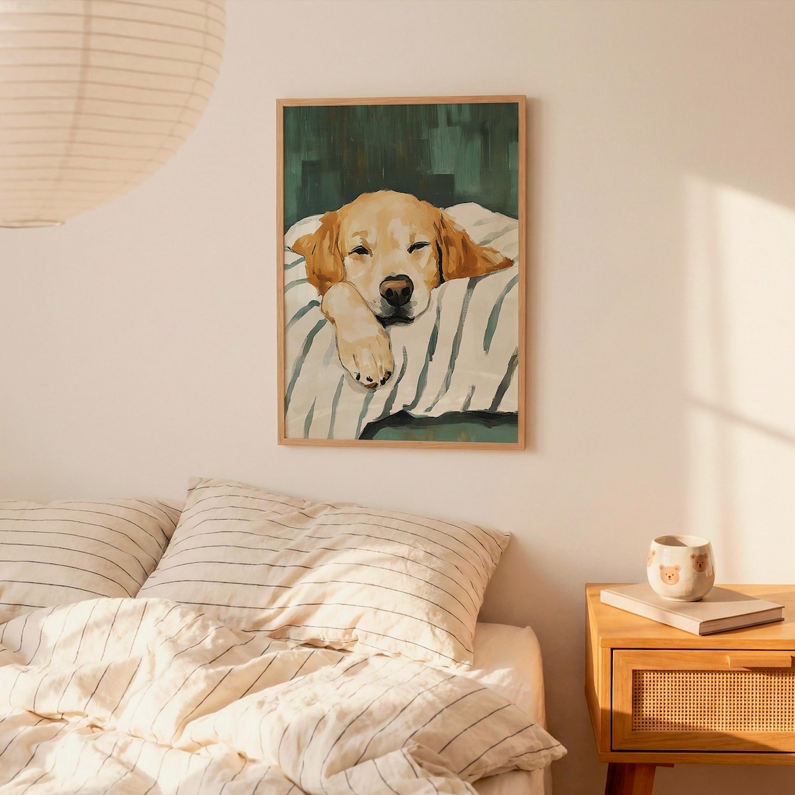 Matisse-Inspired Golden Retriever Painting, Watercolor
