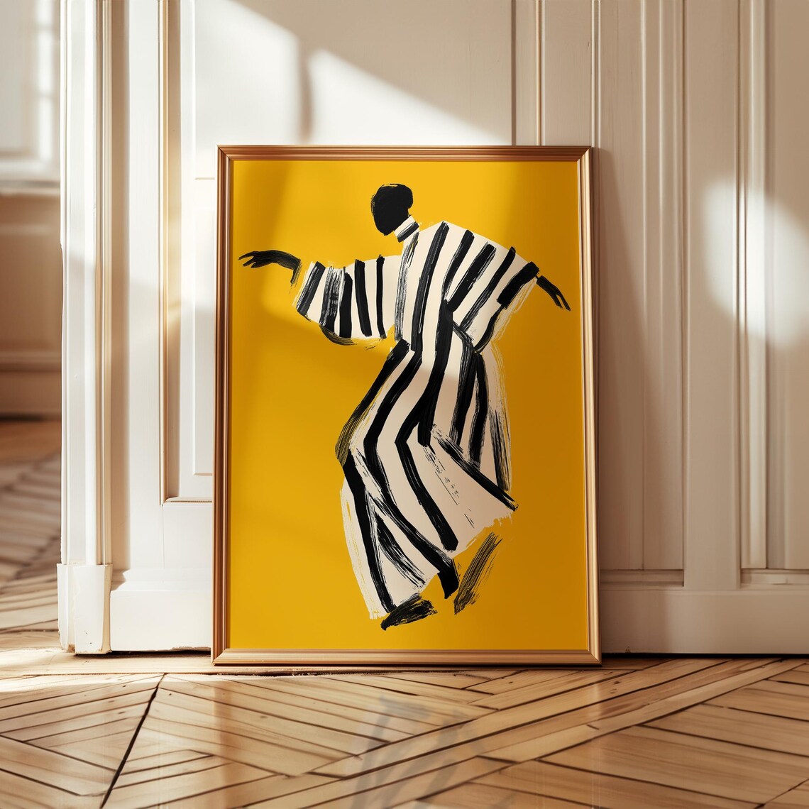 Black Woman Dancing Art Print, Afrocentric Decor