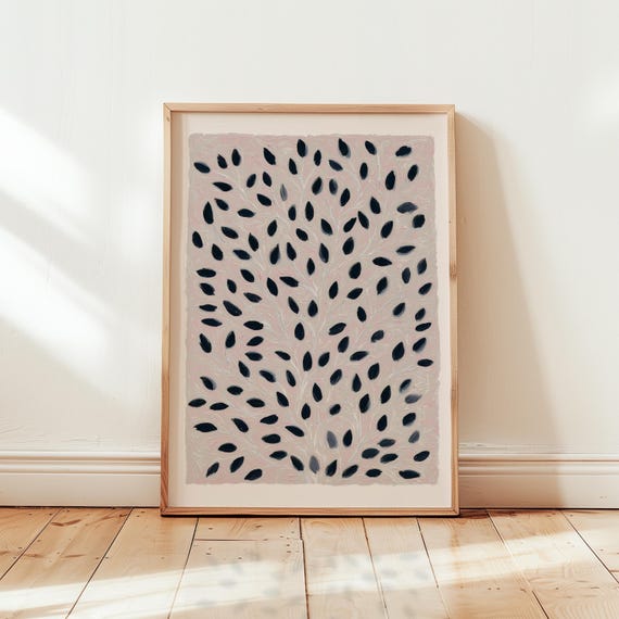 Minimalist Scandinavian Botanical Print Handdrawn Leaf Art