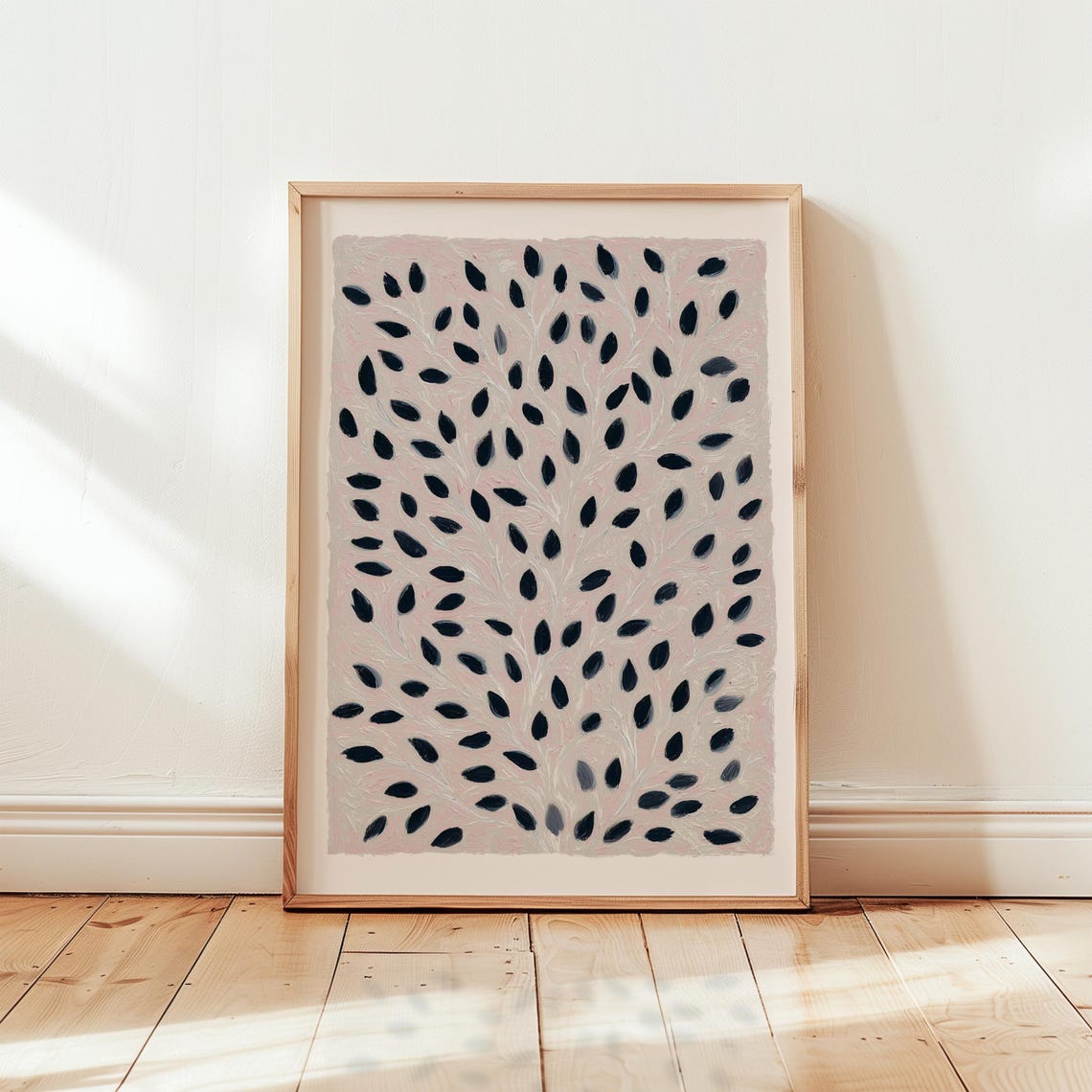 Minimalist Scandinavian Botanical Print Handdrawn Leaf Art