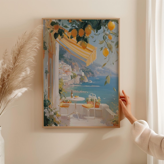 Amalfi Coast Lemon Terrace Mediterranean Seaside Village Poster