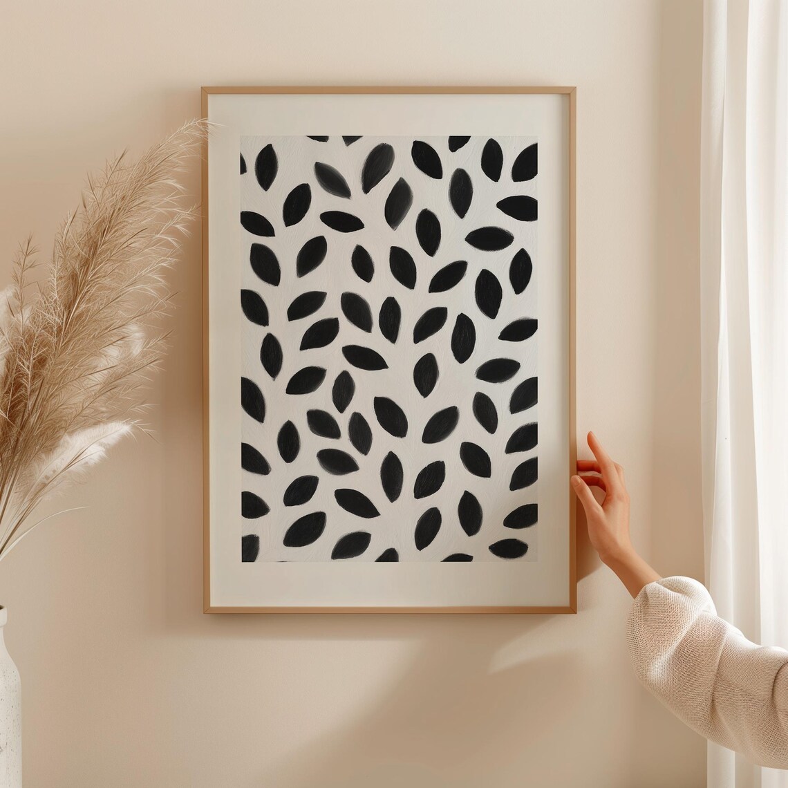 Abstract Leaf Minimalist Pattern Art Print