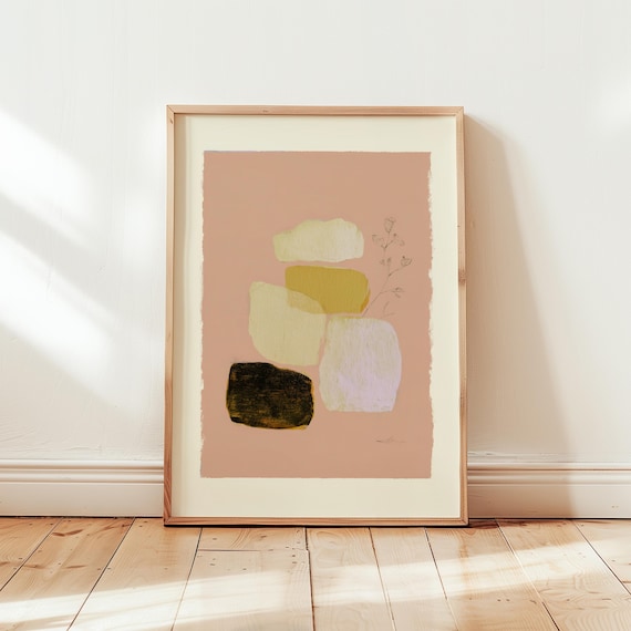 Abstract Wall Art Print, Minimalist Japandi Decor
