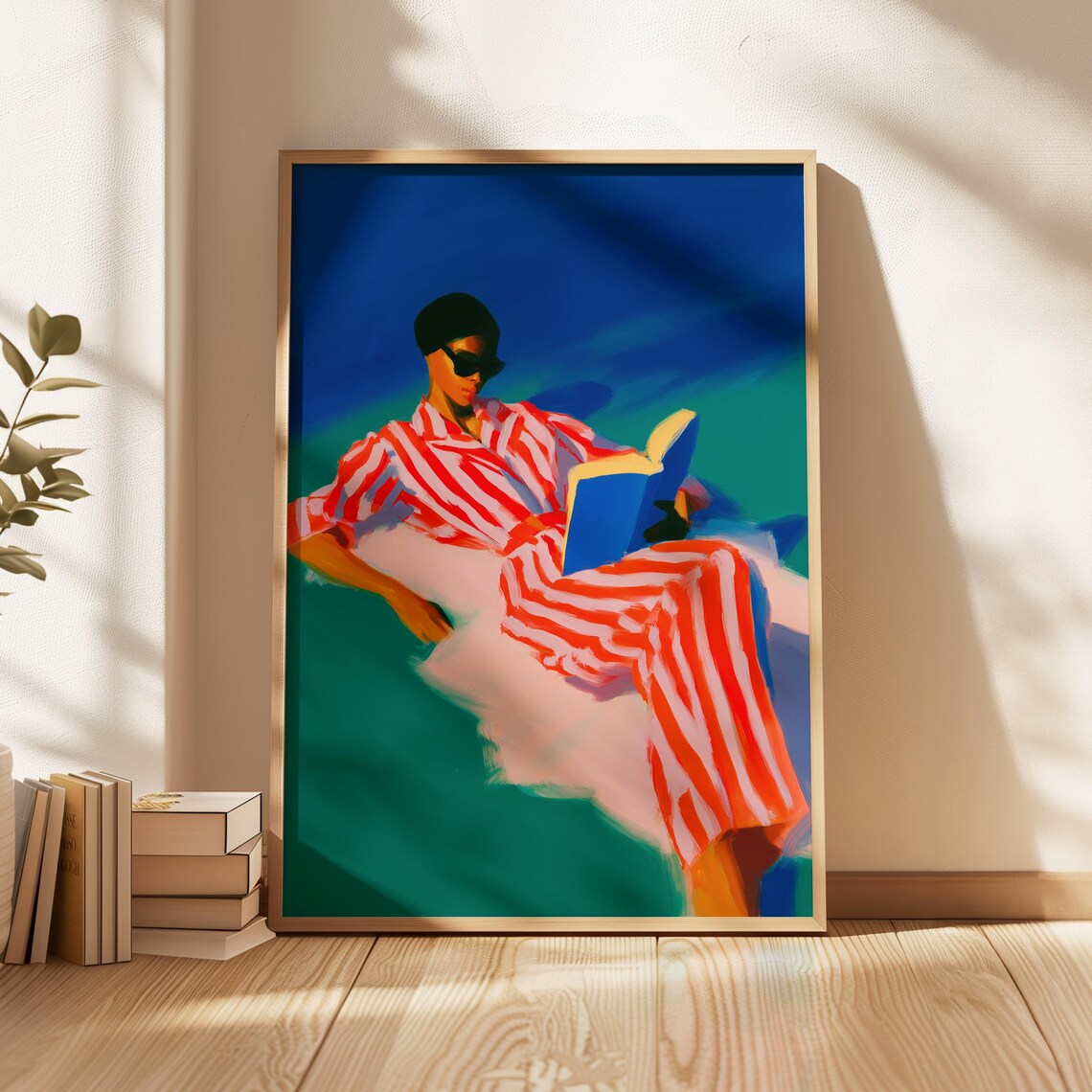 Bookish Afrocentric Black Woman Reading, Literary Poster