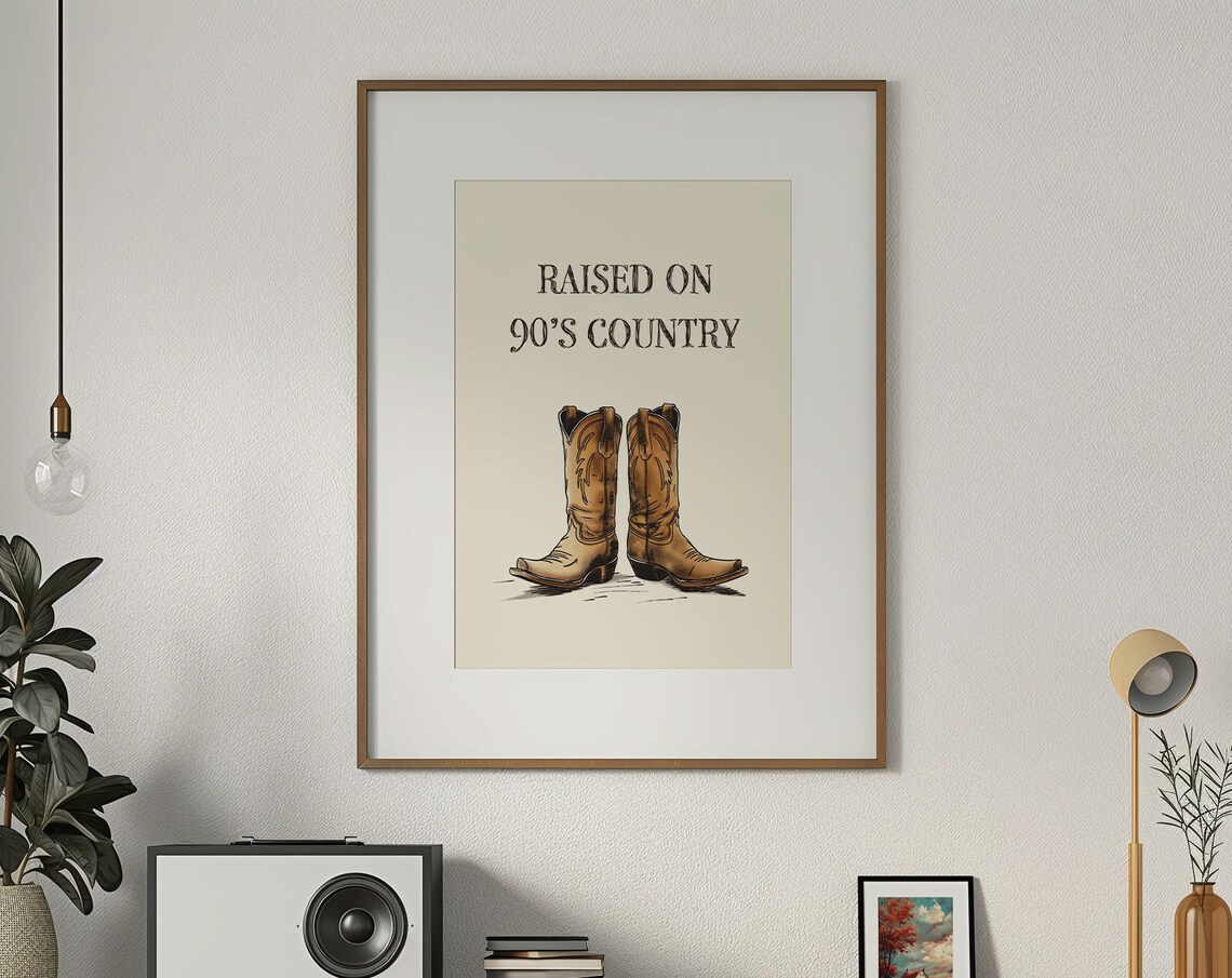 Raised On 90s Country Art Print, 80s Baby Decor - Image 3