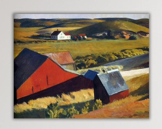 Edward Hopper Arts Reproduction Print Wall Arts Edward Hopper Cobbs Barns And Distant Houses Wall Art Print Edward Hopper Paintings