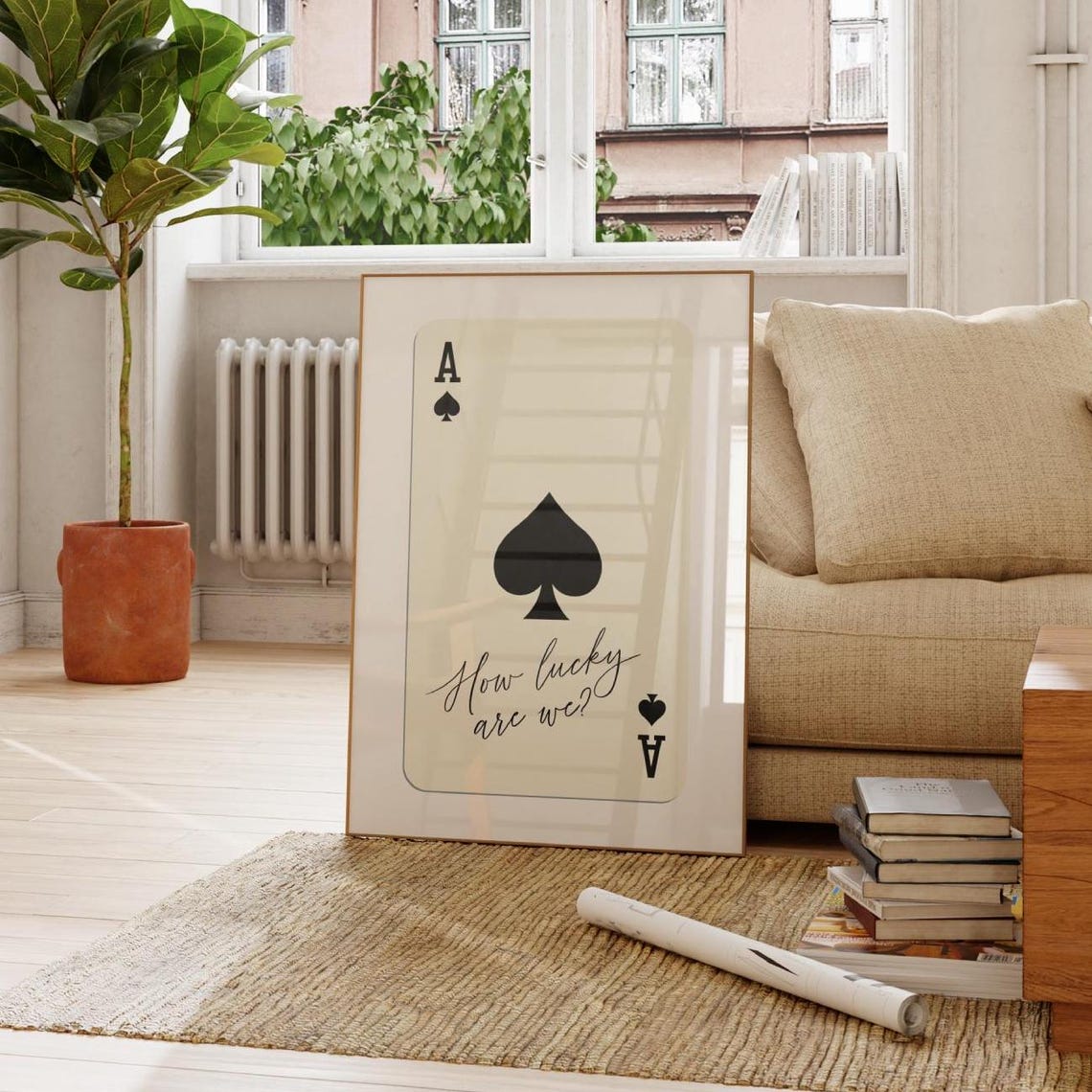 Ace Of Spades How Lucky Are We Print Poster Retro Trendy Wall Art Aesthetic Print Vintage Playing Card Poster Print Black Ace Of Spades - Image 3