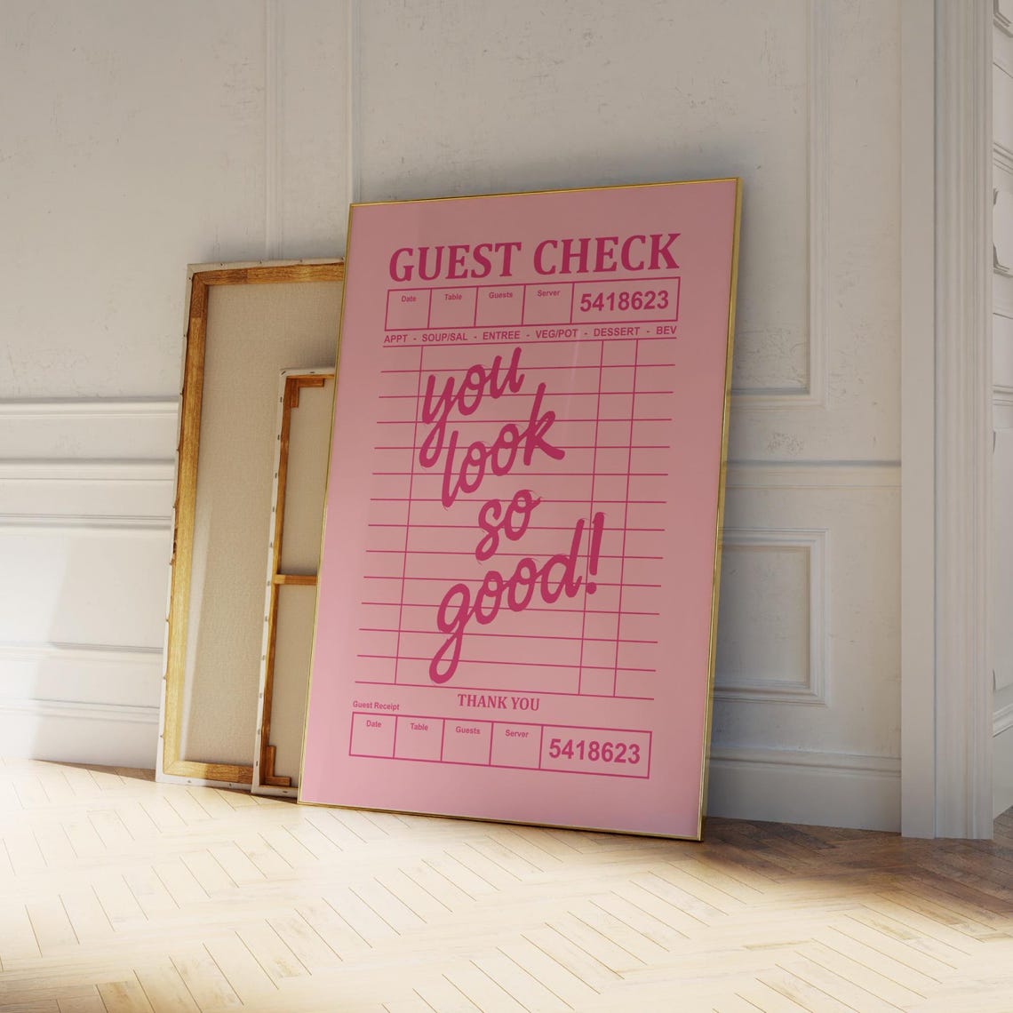 You Look So Good Pink Guest Check Diner Receipt Wall Decor Poster - Image 4