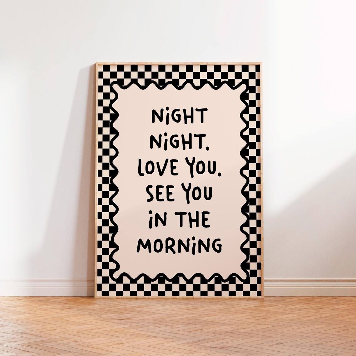 Night Night Love You See You In The Morning Typography Print