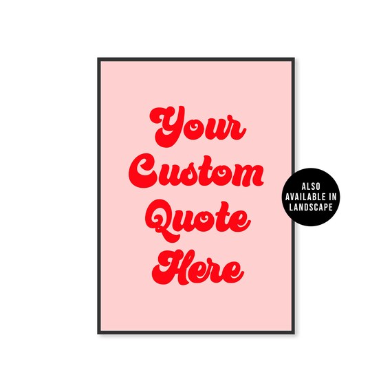 Retro Personalised Typography Print Wall Art Bespoke Custom Quote Text Wall Art Unframed A5 A4 A3 Poster Gallery Wall Retro Print Music