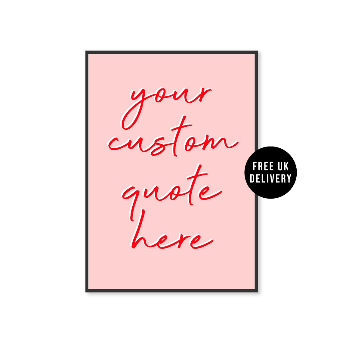 Personalised Script Typography Wall Art Print