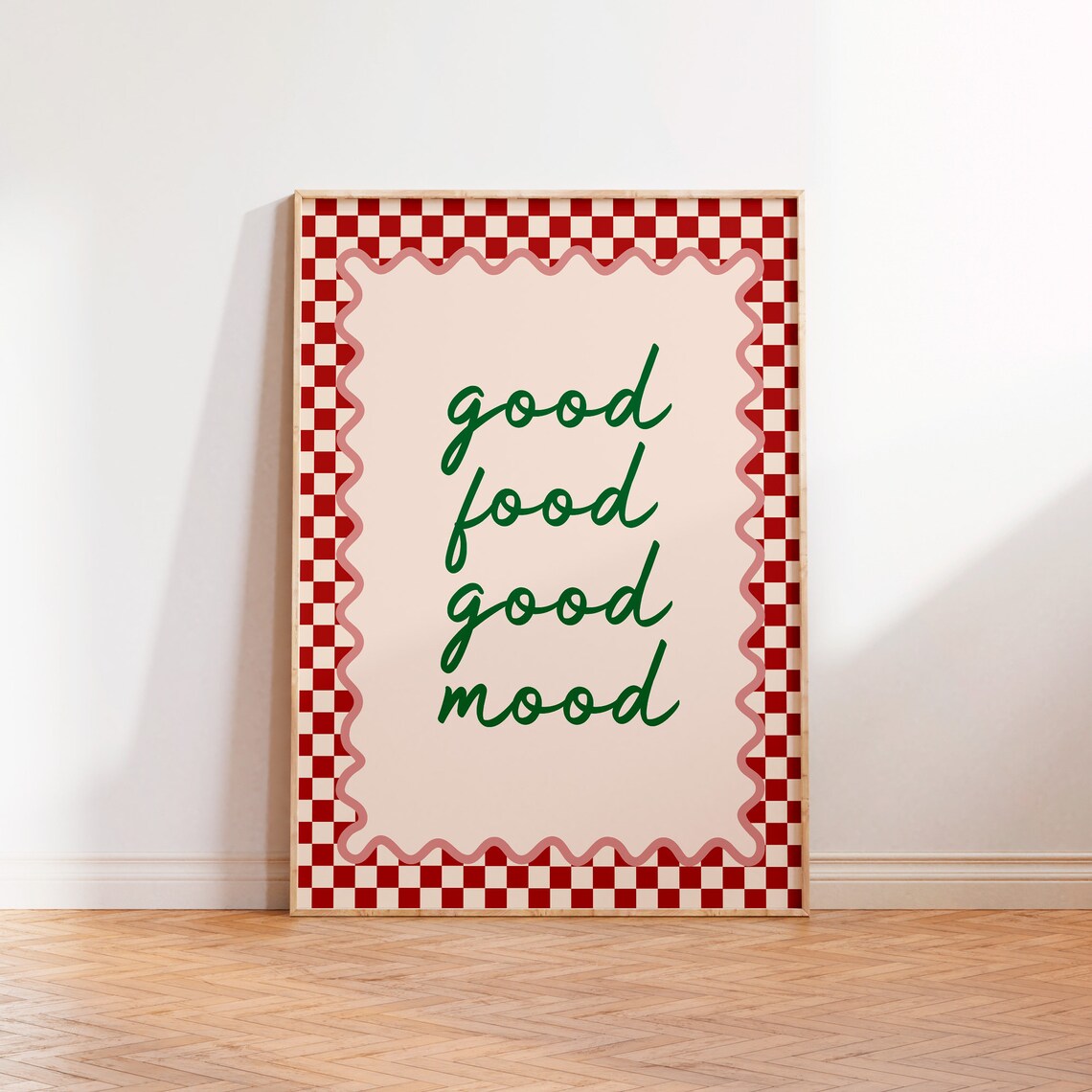 Good Food Good Mood Quote Art Print, Retro Kitchen - Image 2