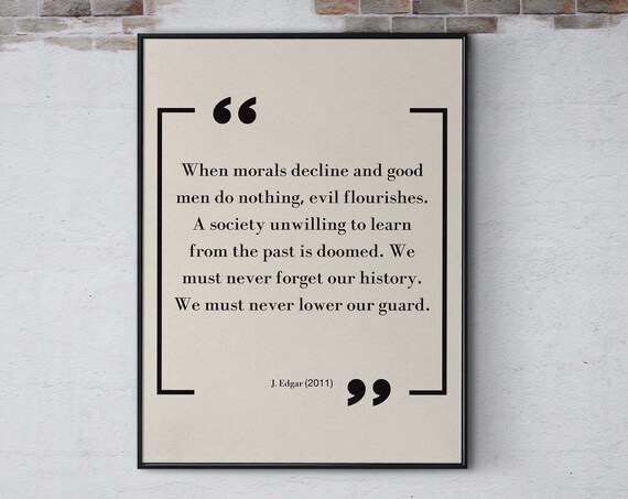 J Edgar 2011 Film Quote Poster Minimalist Movie Lovers Wall Decor