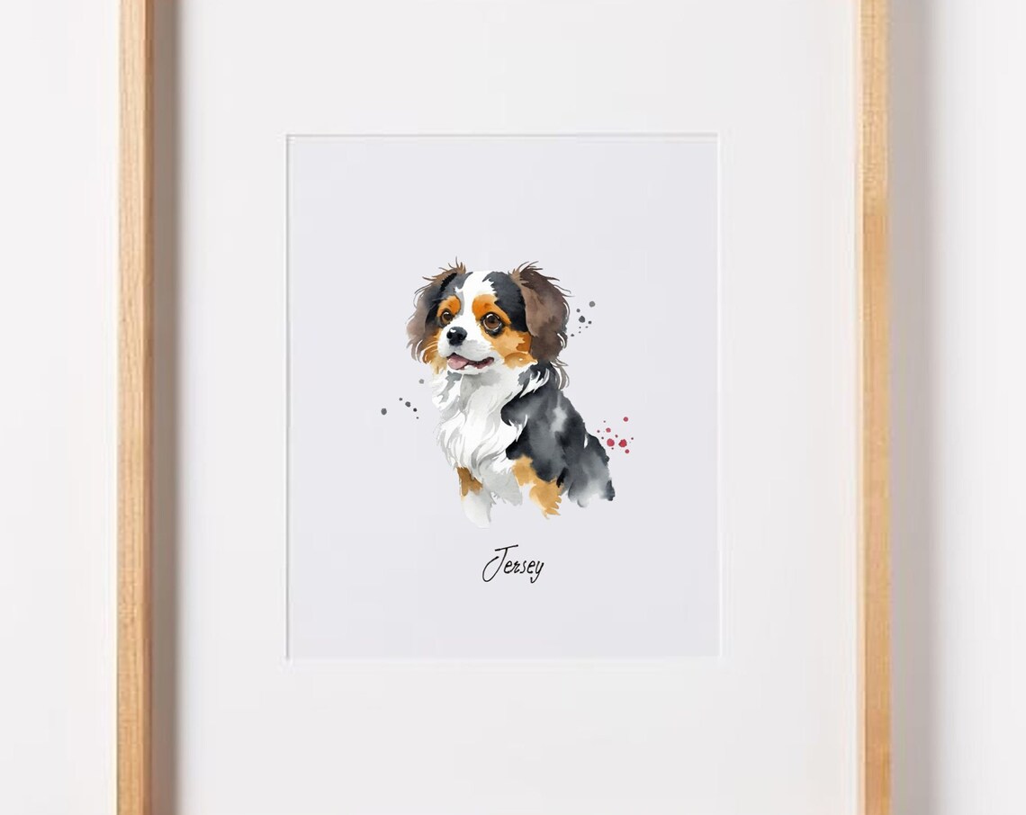 Custom Dog Portrait Watercolor Art Print