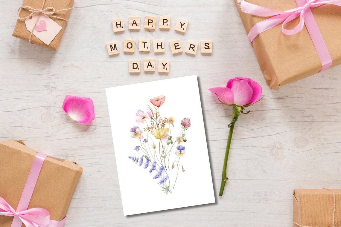 Pink Poppy Wildflower Bouquet Watercolor Floral Decor Poster - Image 3