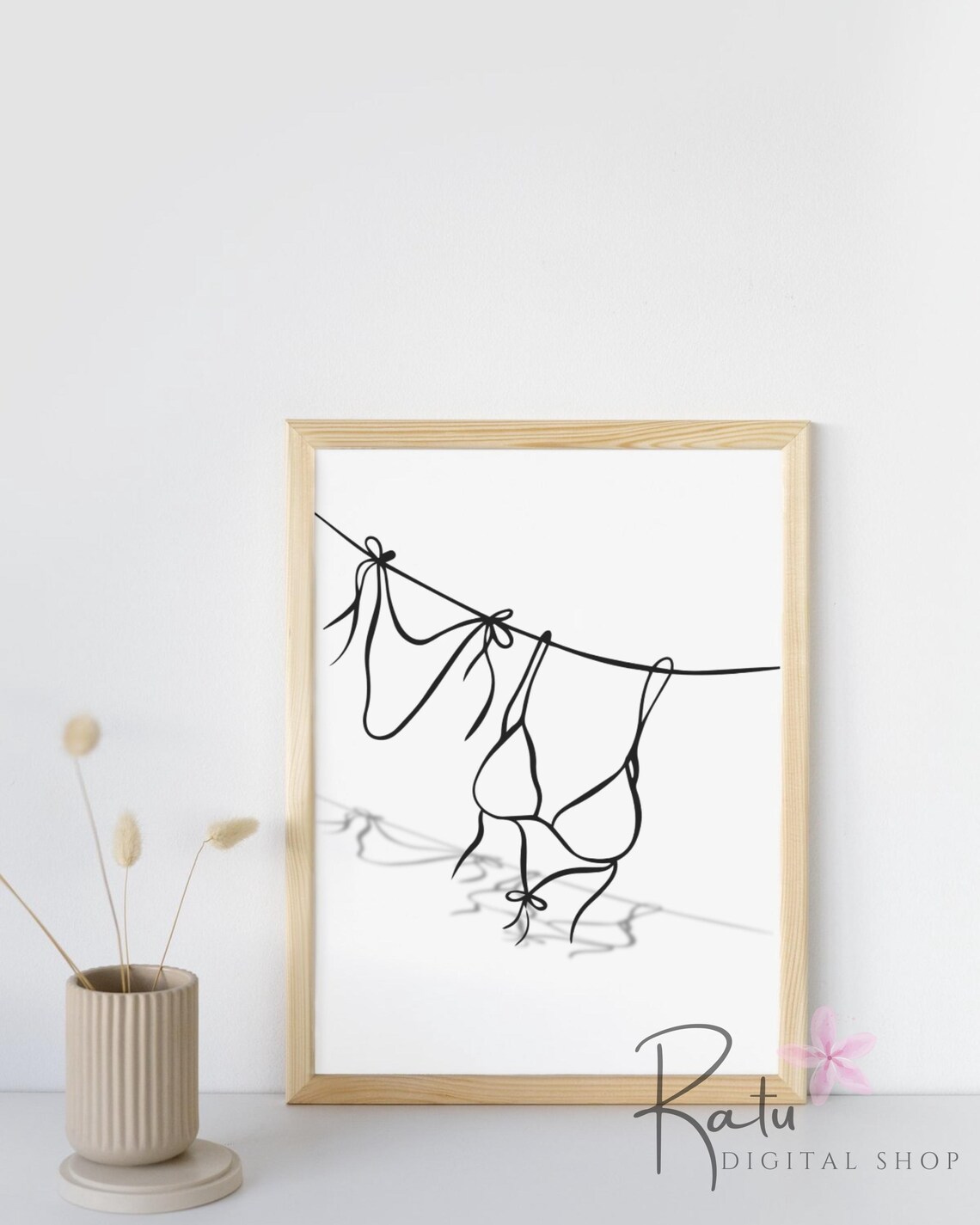 Bikini Art Print, Coconut Girl Coastal Cowgirl - Image 2