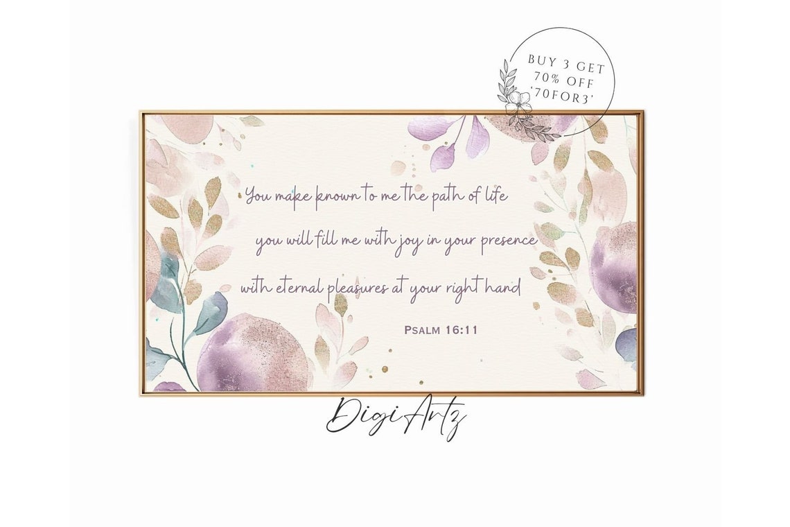 Psalm 16 11 Path Of Life Watercolor Floral Scripture Art Poster - Image 6