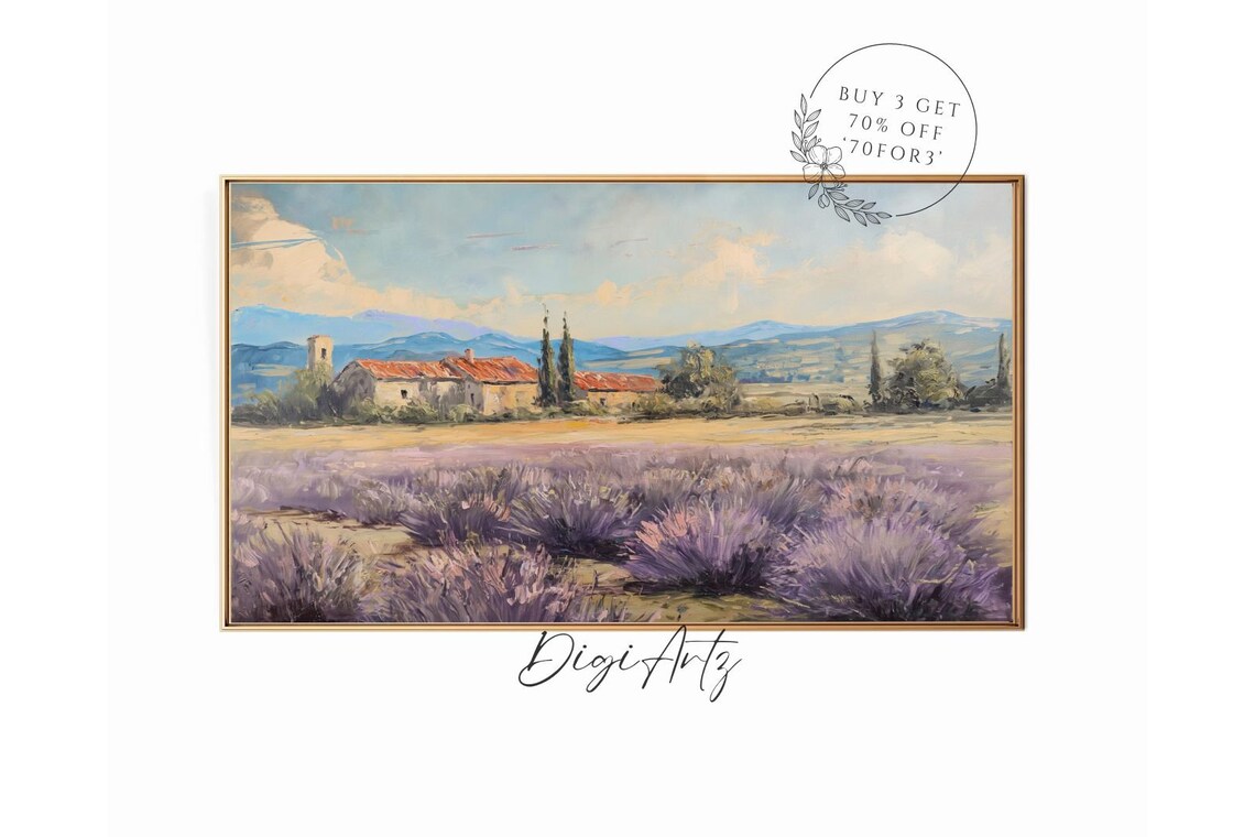 Provence Lavender Field Farmhouse Countryside Landscape Poster - Image 6