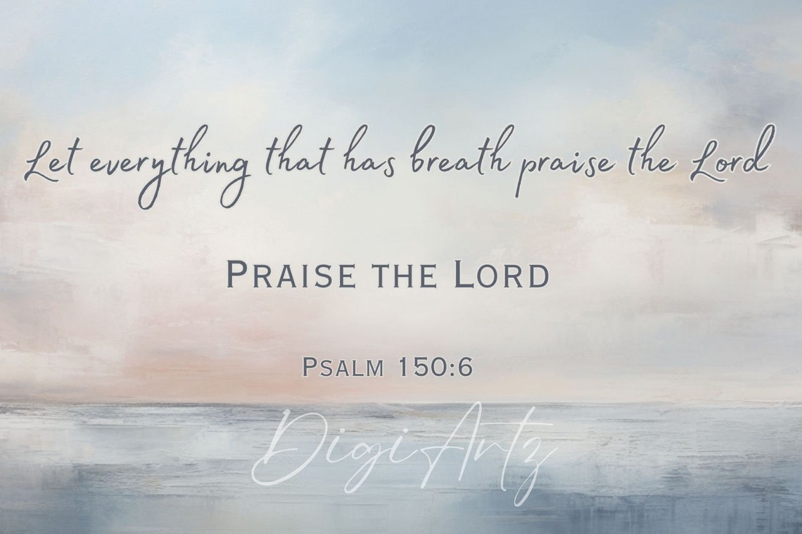 Psalm 150 6 Praise The Lord Seascape Watercolor Scripture Poster - Image 5