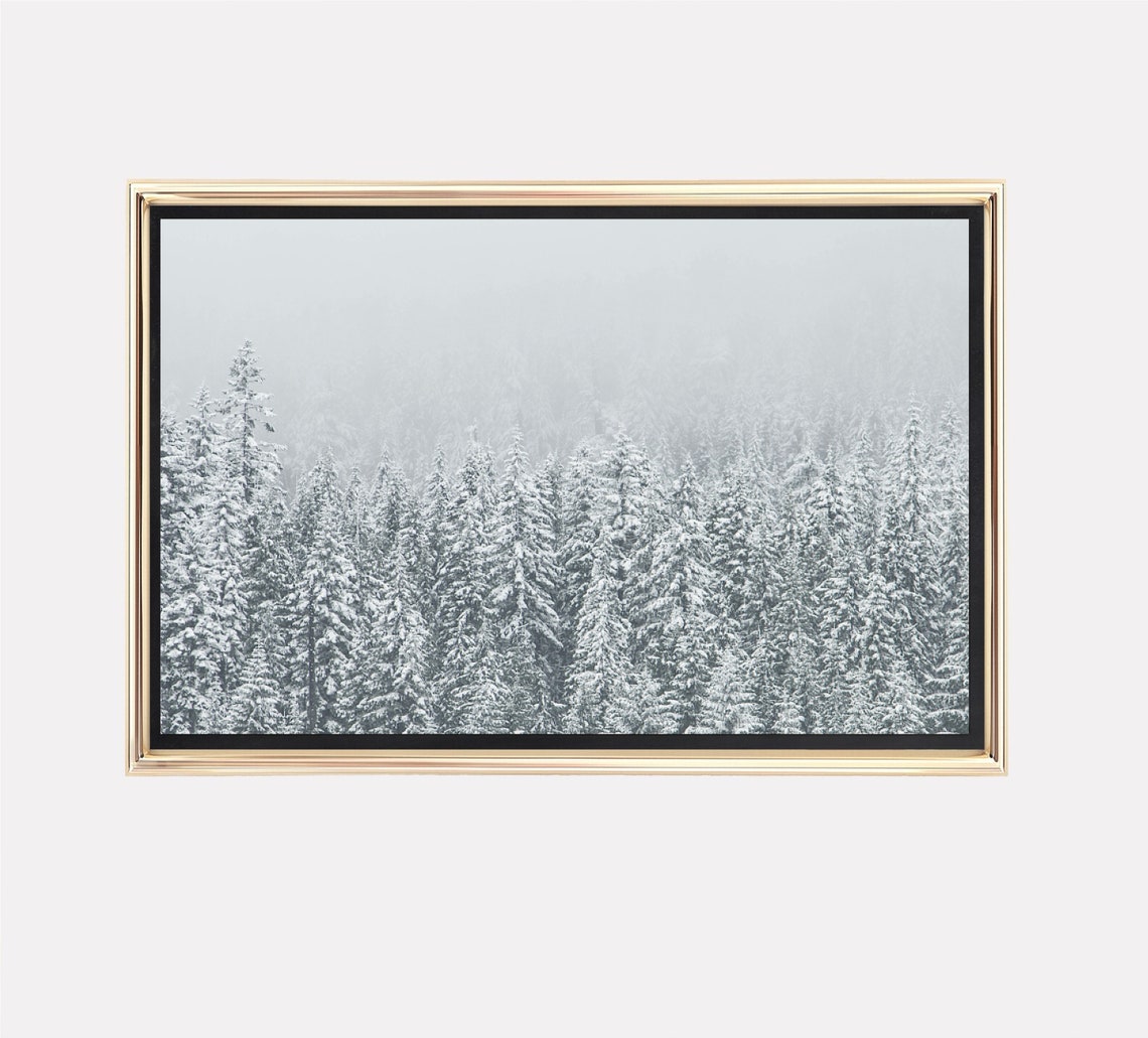 Mist And Snow In A Silent Winter Pine Forest Moody Landscape Poster - Image 3