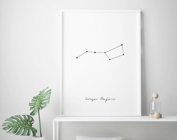 Ursa Major Print Big Dipper Constellation Art Modern Geometric Art Ursa Major Wall Art Star Constellation Poster