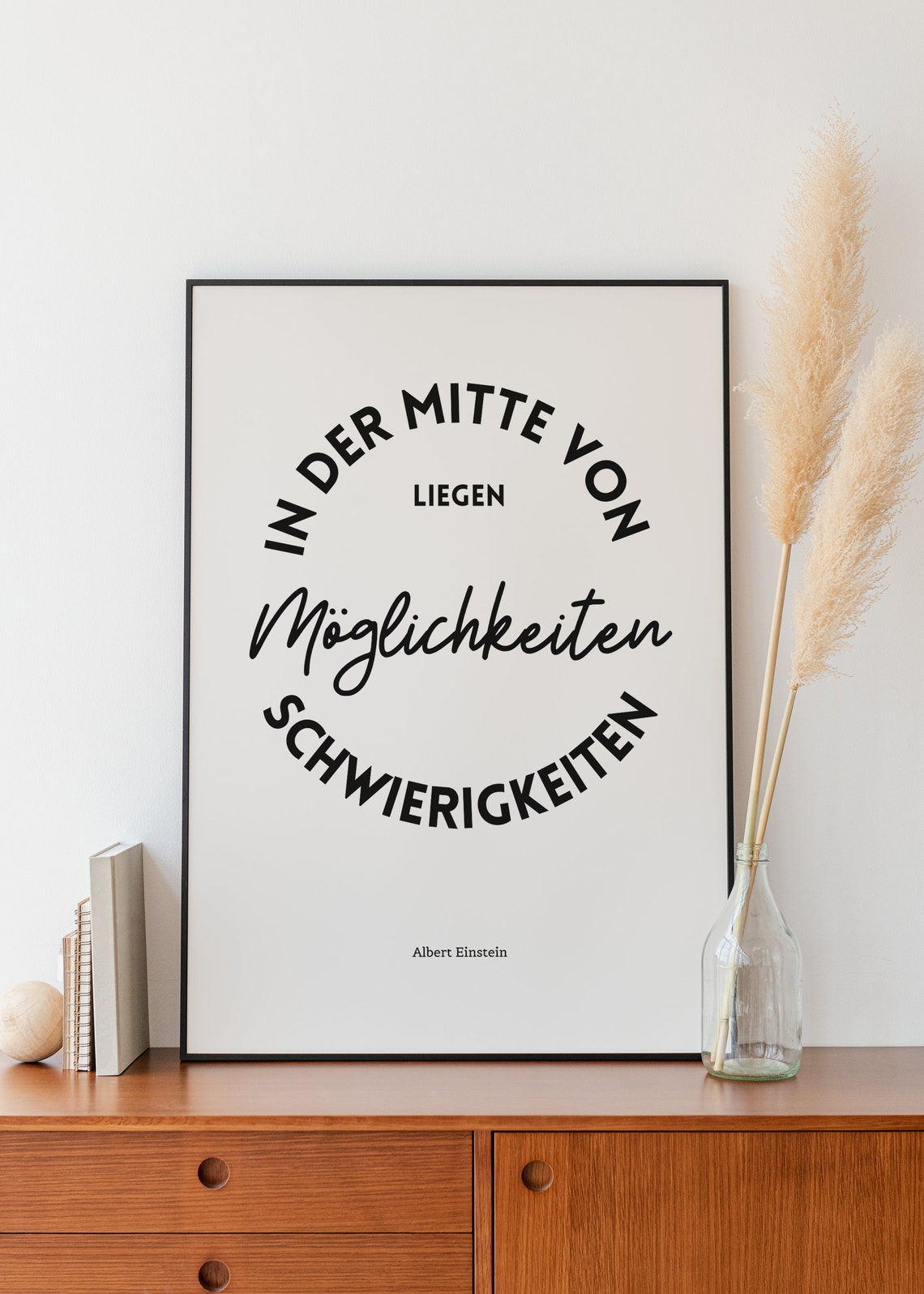 Albert Einstein Opportunity Circular Typography Quote Poster - Image 2