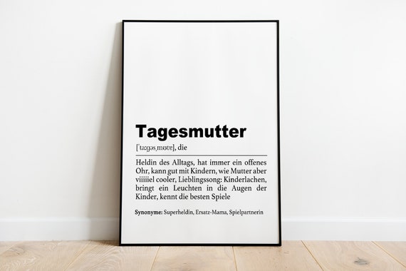 Definition Childminder Poster Gift For Your Childminder Poster Din A5 A3