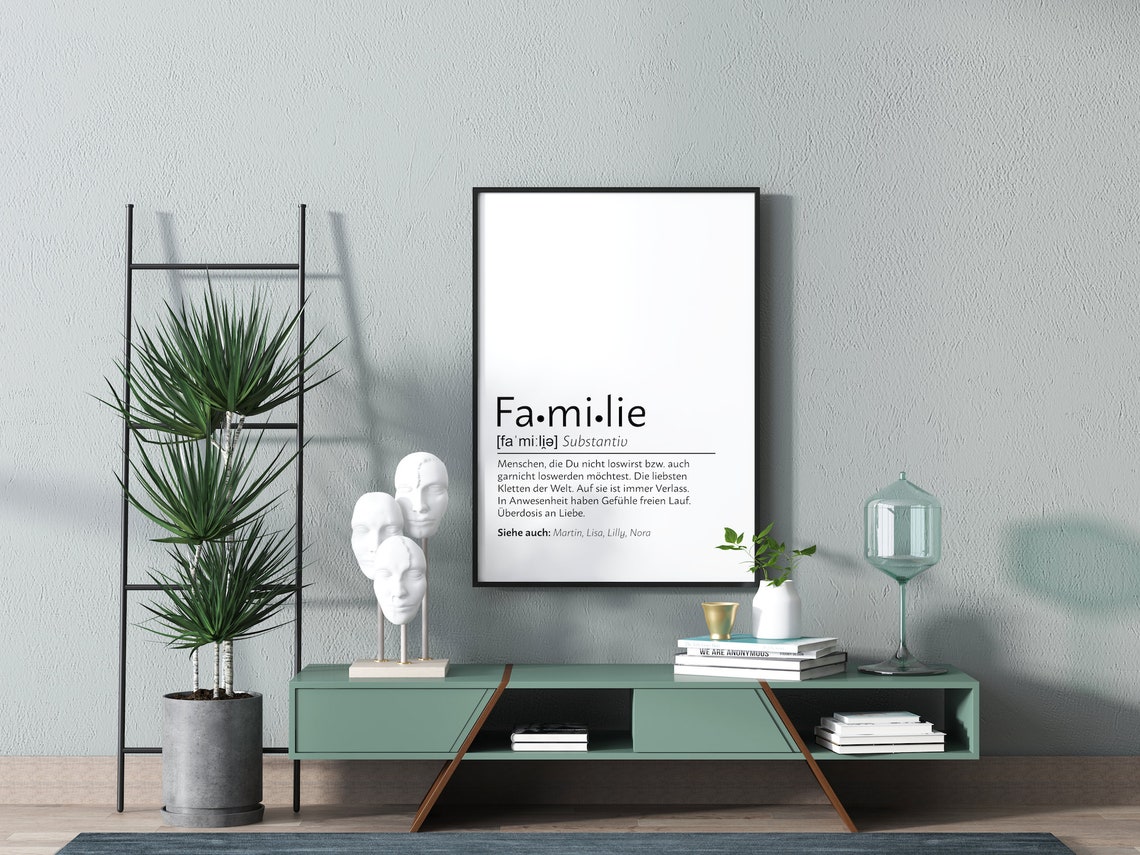 Personalized Familie Definition German Family Names Quote Poster - Image 2