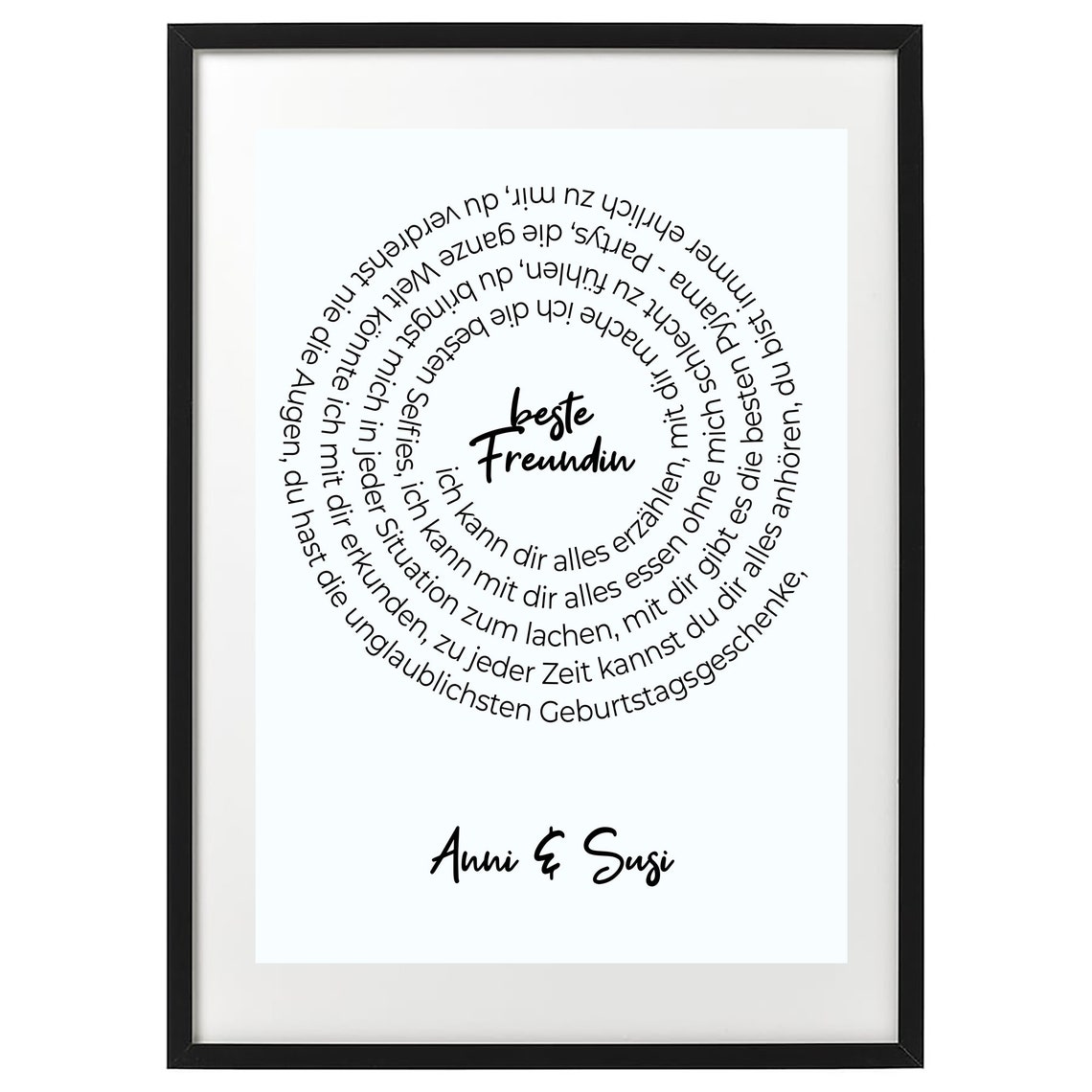 Best Friend Friendship Poster Friend Poster Personalized In Sizes A5 A3 - Image 3