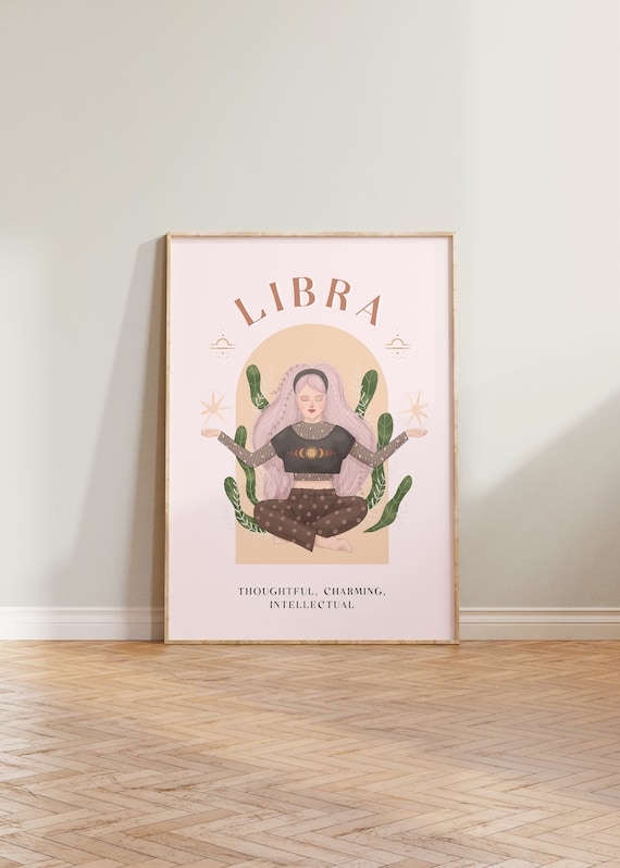 Libra Astrology Star Sign Poster, Dorm Decor