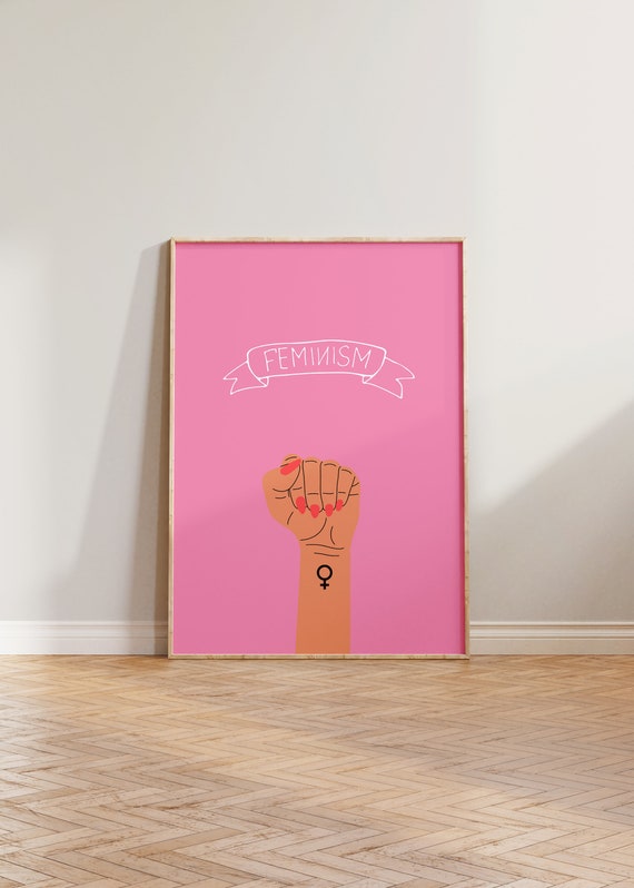 Feminist Print Feminism Art Poster Girl Power Female Empowerment Green Pink Gift For Her