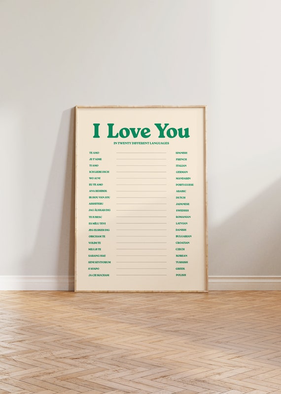 I Love You In Different Languages Poster