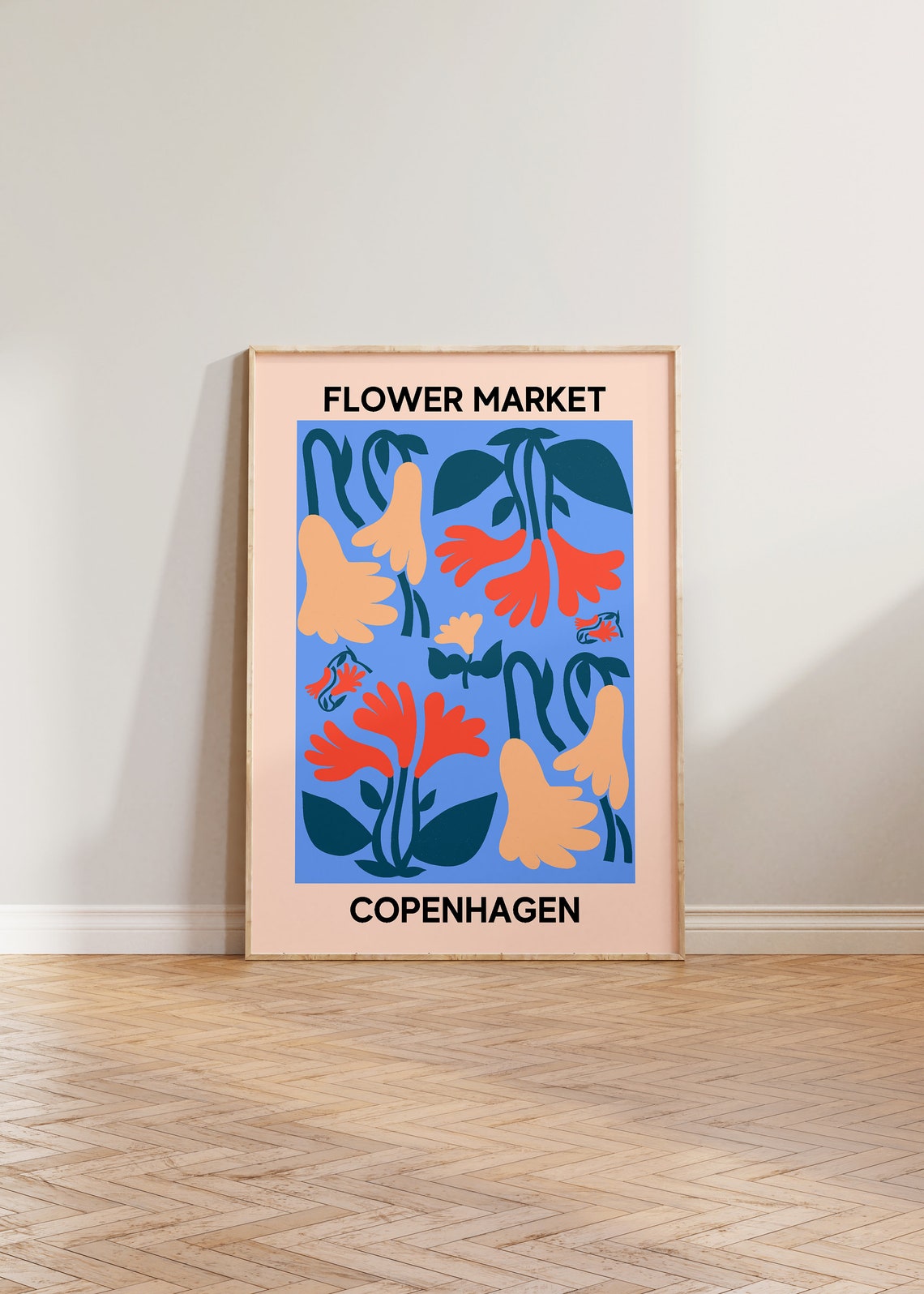 Flower Market Copenhagen Modern Botanical Travel Style Wall Art