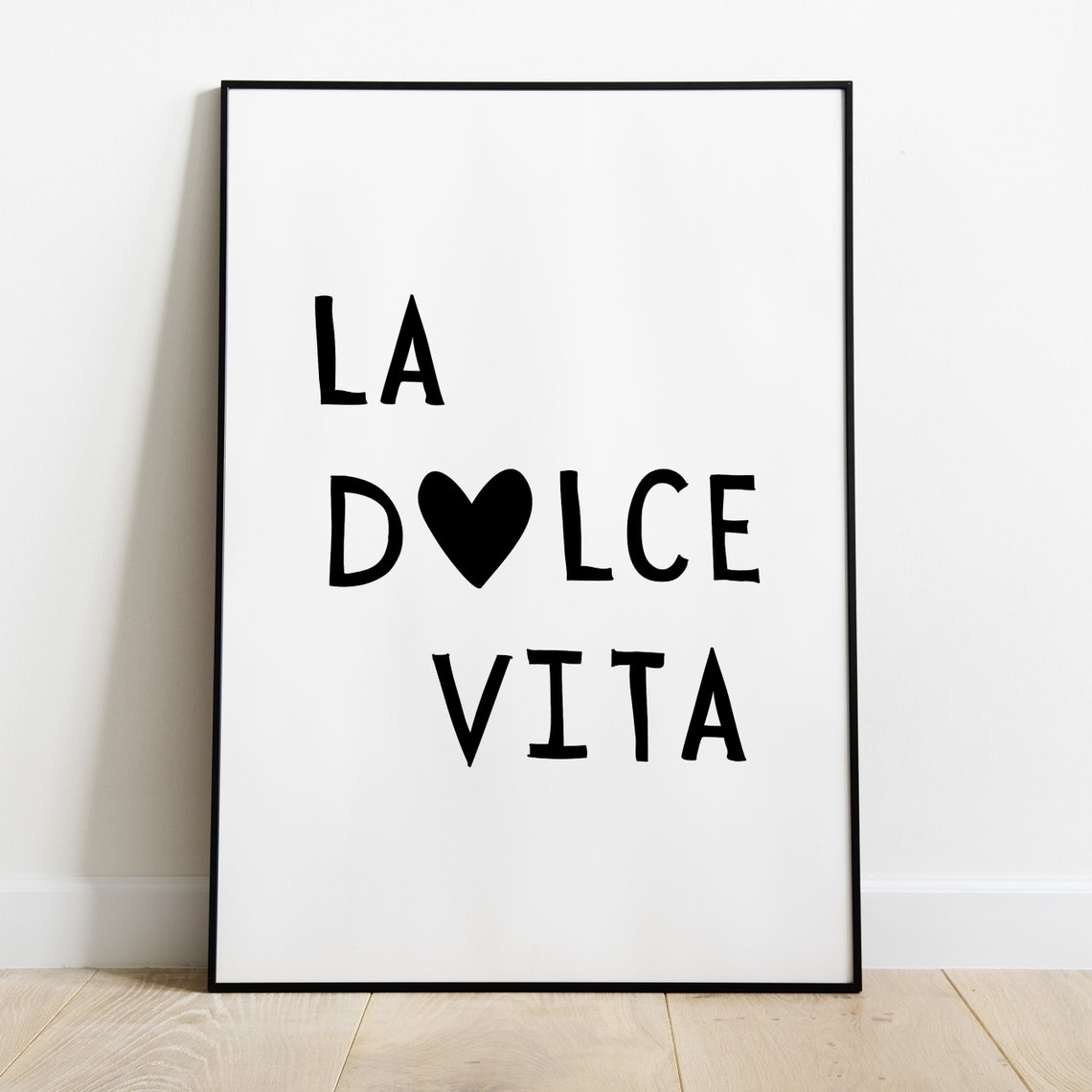 La Dolce Vita Heart Typography Poster for Italian Kitchen Wall Decor - Image 4