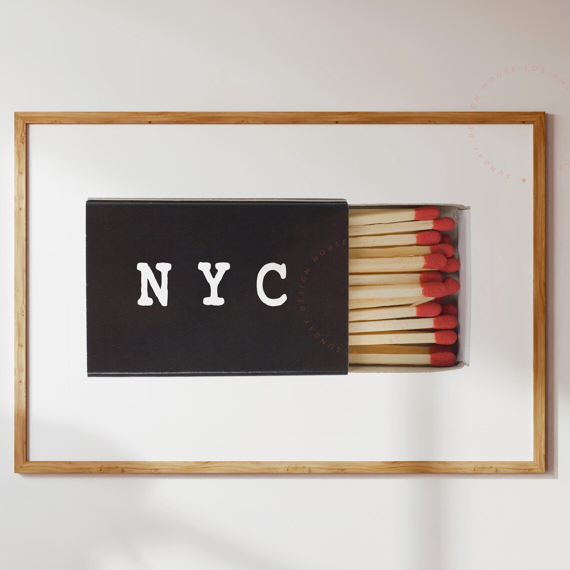 NYC Matchbox With Matches Minimalist New York City Graphic Poster