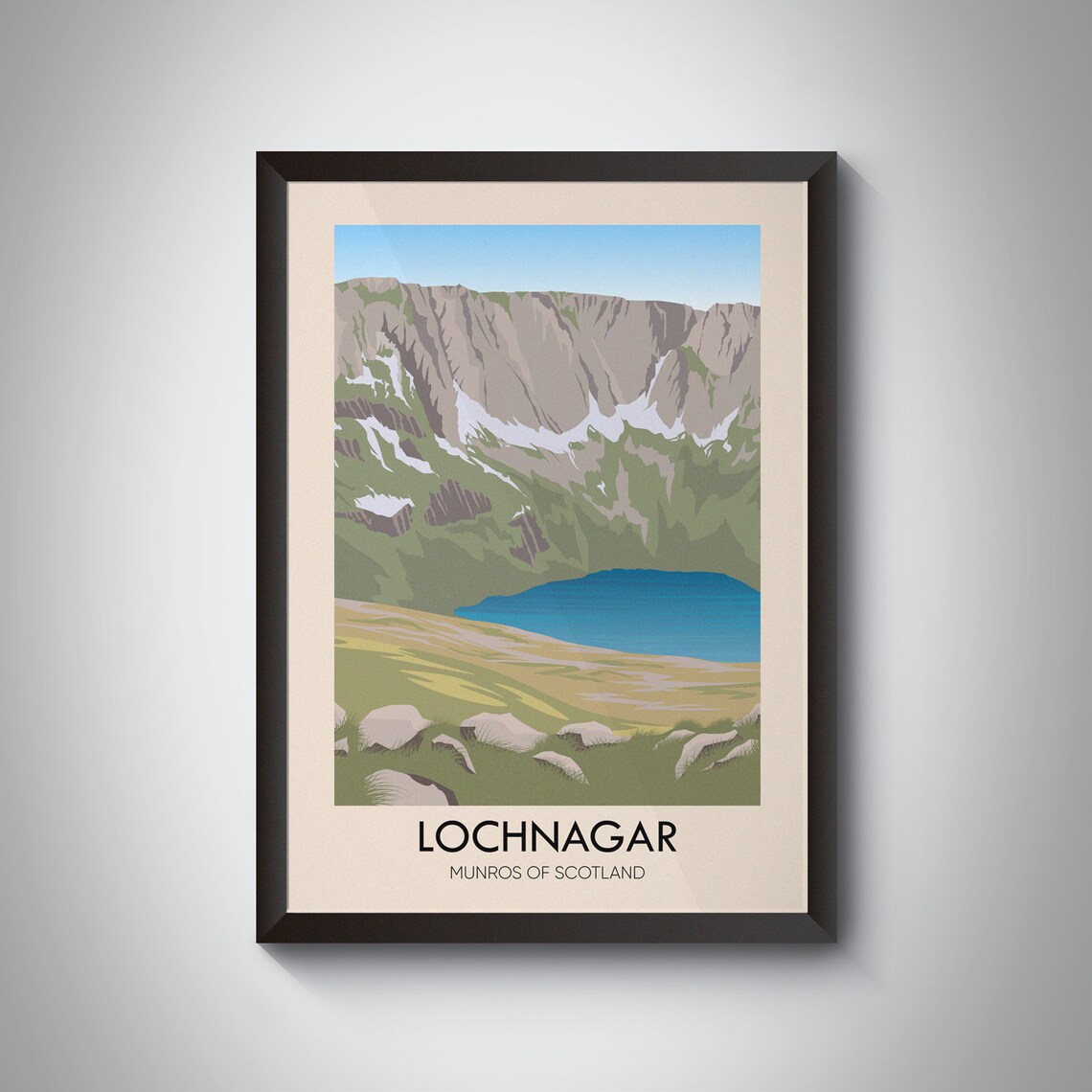Lochnagar Munros Of Scotland Vintage Travel Poster