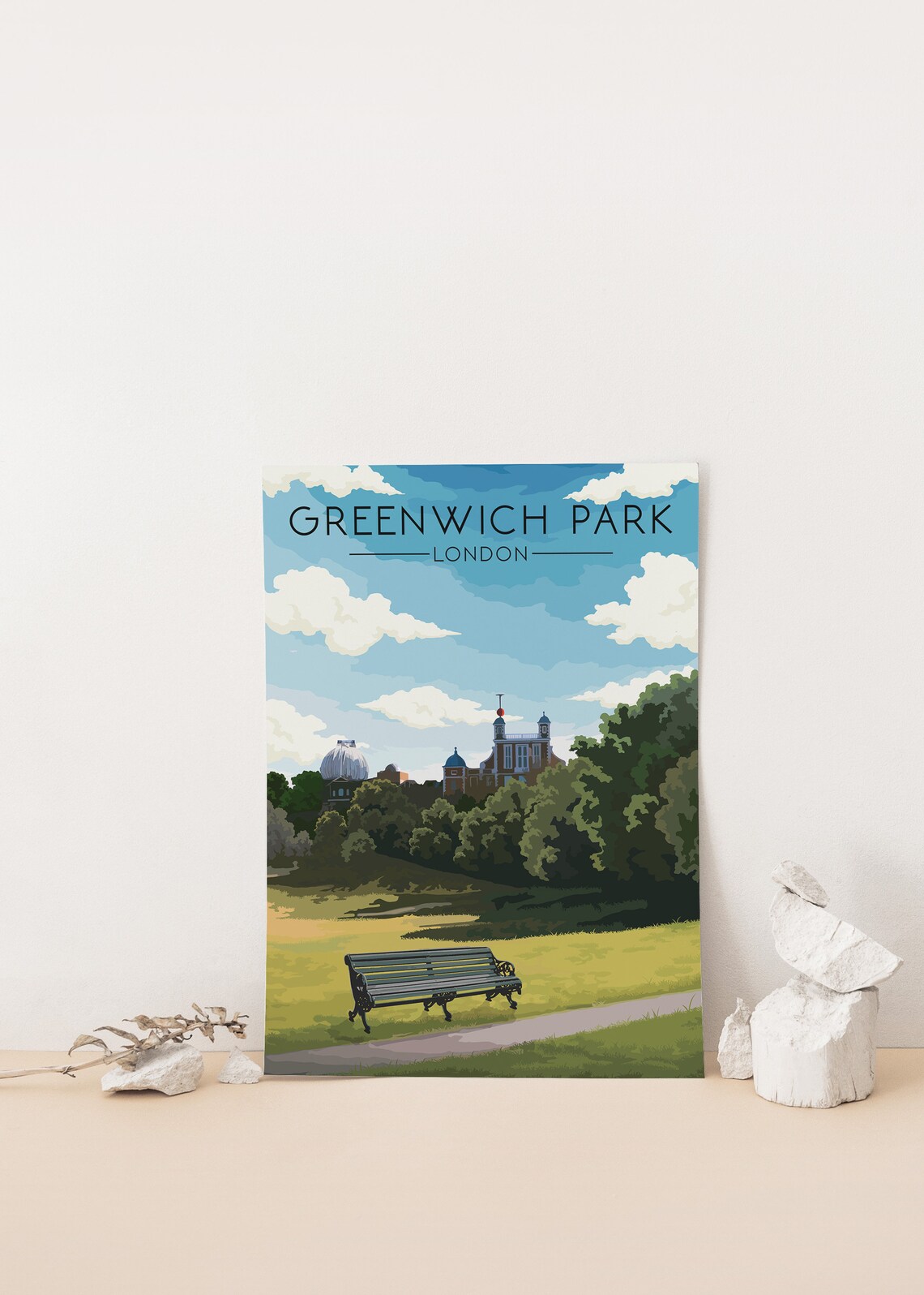 Greenwich Park London Travel Poster, River Thames - Image 4