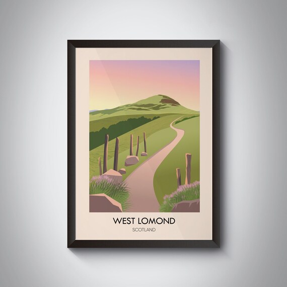 West Lomond Scotland Sunset Hill Walking Path Fife Hills Poster