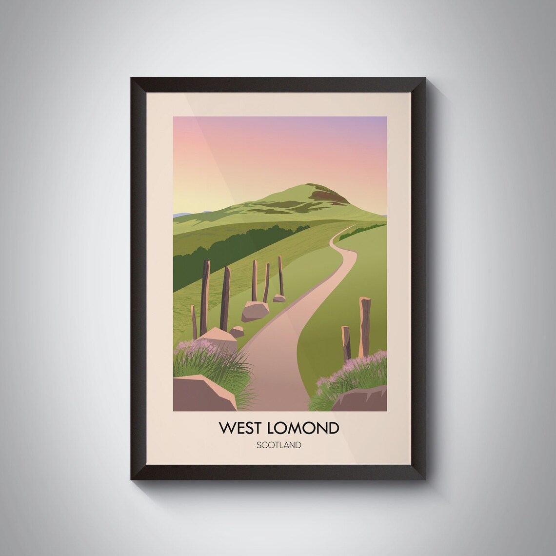 West Lomond Scotland Sunset Hill Walking Path Fife Hills Poster