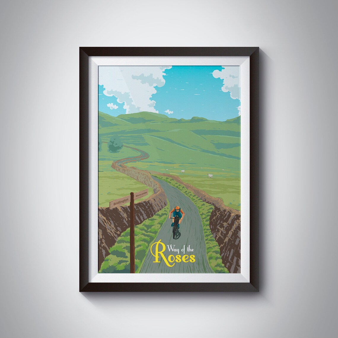Way Of The Roses Cycling Travel Poster Print