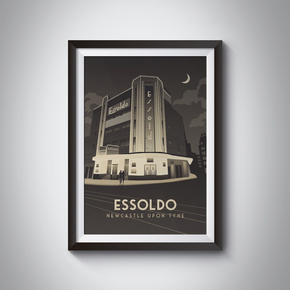 Essoldo Cinema Newcastle Upon Tyne Vintage Travel Poster