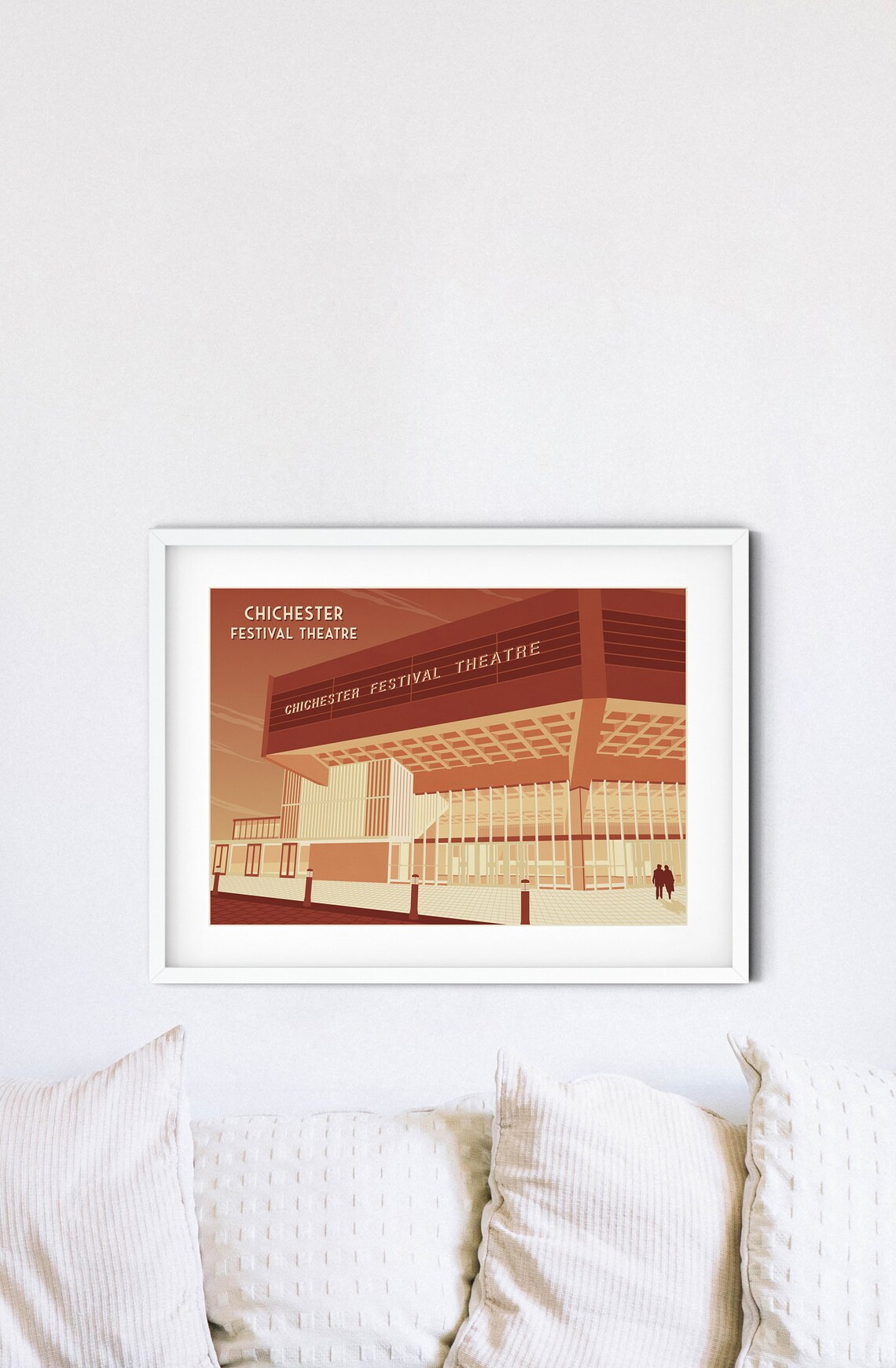 Chichester Festival Theatre Building Art Deco Retro Style Travel Poster - Image 2